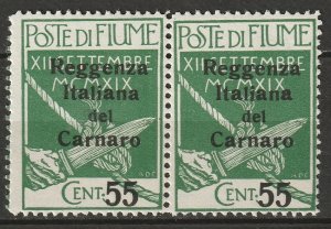 Fiume 1920 Sc 116 pair MNH**