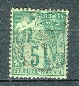 FRENCH COLONIES; 1880s General issue used 5c. value + Postmark,