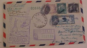 CANAL ZONE FLIGHT B/S ARGENTINA 14 OCT 1929 FROM PORTLAND ORE. OCT 1, 10 B/S