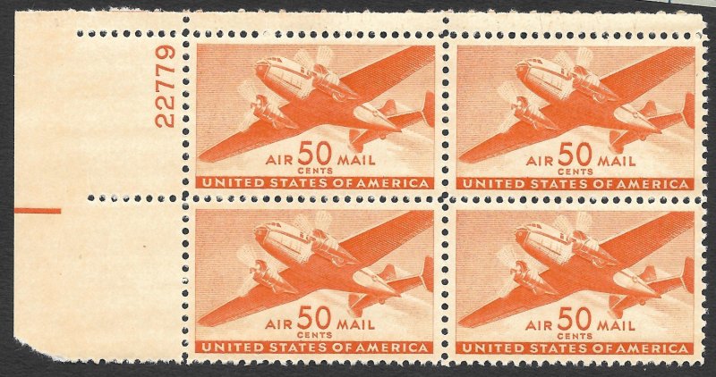 Doyle's_Stamps: Scott #C31** PNB WWII Era 50c Airmails  cv $47.50