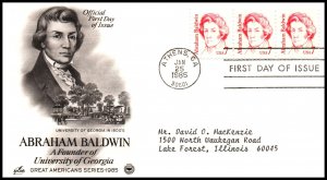 US 1850 Abraham Baldwin PCS Artcraft Variety Typed FDC