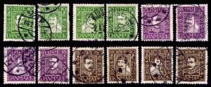1924 DENMARK #164-75 300TH ANNIV. POSTAL SVC - USED - F/VF+ - CV$93.00 (E#2544)