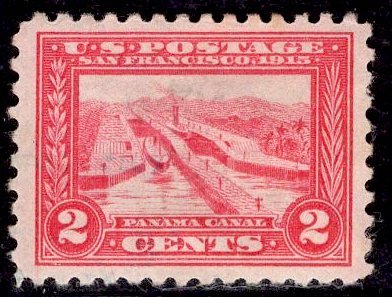 US Stamp #402 2c Carmine Panama Canal Perf USED SCV $3.00