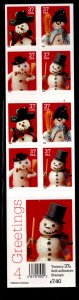 ALLY'S STAMPS US Scott #3687b 37c Snowmen - Convertible B/P [20] MNH [BP-50a]