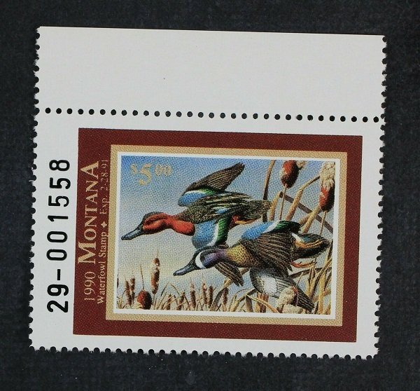 MT5 Montana #5 MNH State Waterfowl Duck Stamp single - 1990 Teals