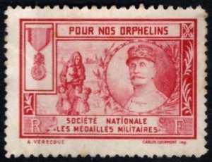 1914 France WW I Poster Stamp For Our Orphans Marshall Joffre National Society