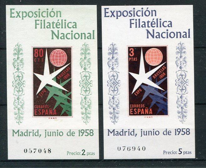 Spain 1958 blocks 13 and 14 sheets  VF NH