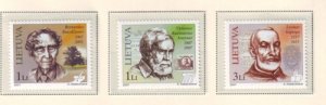 Lithuania Sc 830-832 2007 Famous Lithuanians stamp set mint NH