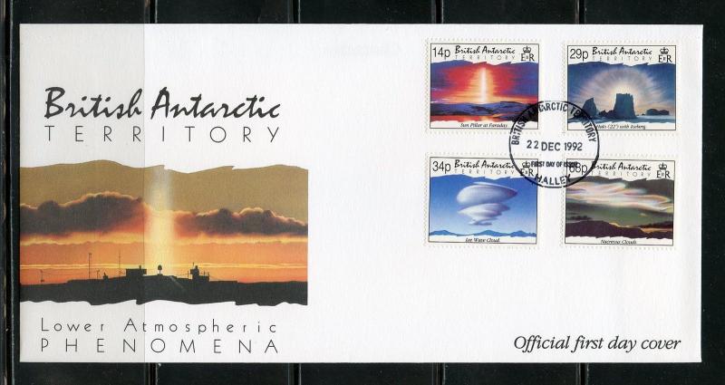 BRITISH ANTARCTICA 1992 WEATHER PHENOMENA  SET  FIRST DAY  COVER