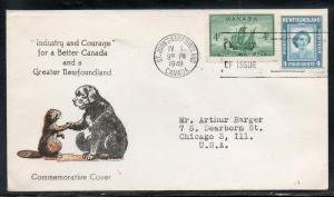 Canada #282 Newfoundland FDC Cacheted addr E34
