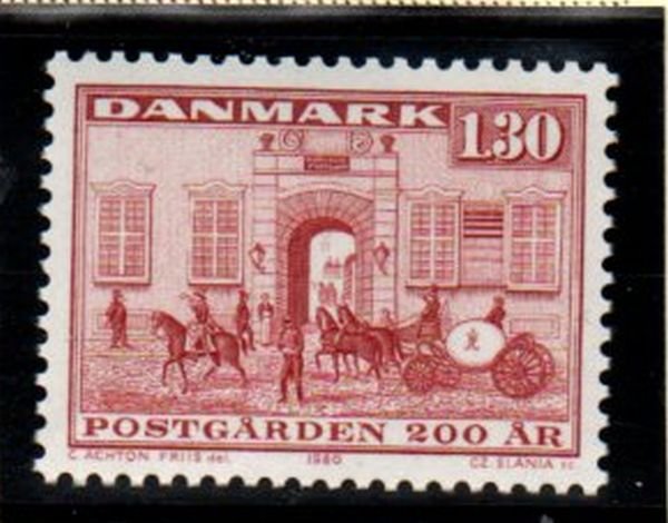 Denmark Sc 662 1980 200th Anniversary Postal Service stamp mint NH