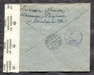 d981 - POLAND 1944 British CENSORED Registered Cover to Switzerland. Via Turkey