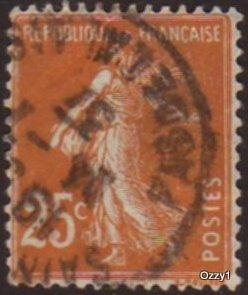 France 1927 Sc#169, SG#415 25c Sower USED