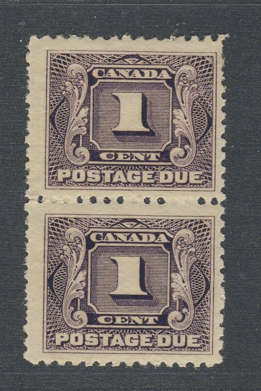 2x Canada Postage Due Stamps pair of #J1-1c Postage Dues MH  Guide Value= $40.00