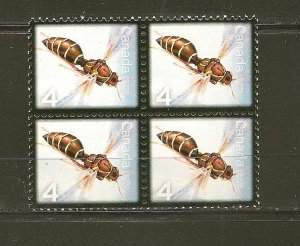 Canada Definative 4 Cent Bee Block of 4 MNH