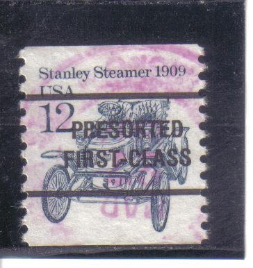 2132a - .12 Stanley Steamer Bureau Precancel used vf.