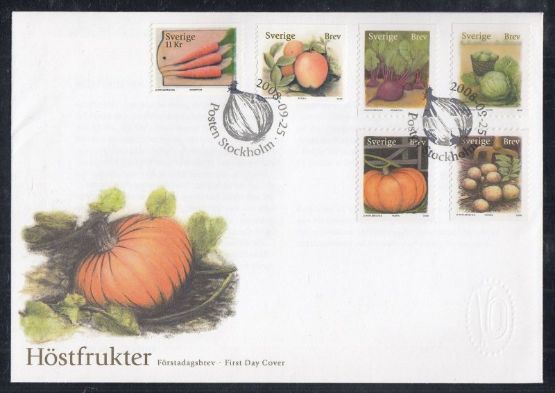 Sweden Scott 2594-5 FDC - Organic Fruits & Vegetables