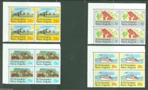 ST. CHRISTOPHER NEVIS  ANGUILLA  LOT OF SIX MINT NH DEFINITIVE  SETS 