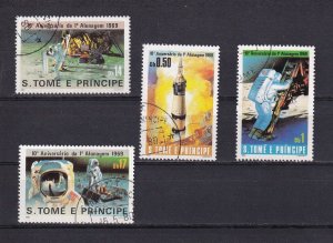 SA17c Sao Tome and Principe 1980 10th Anniv of First Moon Landing used stamps