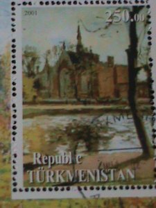 TURKMENISTAN -FAMOUS PAINTING-BY CAMILLE PISSARRO CTO S/S- VF-FANCY CANCEL