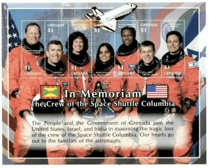 Grenada 2003 - Columbia Space Shuttle - Sheet Of 7 Stamps - Scott #3332 - MNH