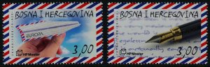 Bosnia & Herzegovina (Croat) 189-90 MNH EUROPA, Airmail, Letter