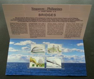 FREE SHIP Singapore Philippines Joint Issue Bridges 2009 Architect (p. pack) MNH