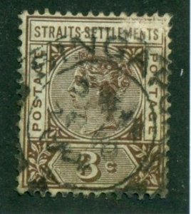 Straits Settlements 1899 #85 U SCV(2024)=$0.70