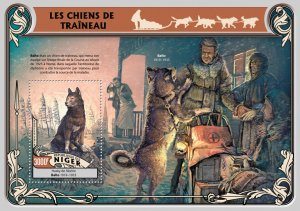 Sled Dogs Stamps Niger 2016 MNH Huskies Siberian Husky Balto Dog 1v S/S