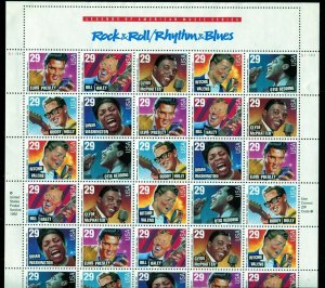 2724 - 2730 Rock and Roll, Rhythm and Blues Sheet of 35 29¢ Stamps