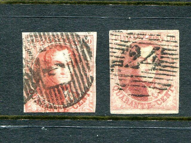 Belgium #8 signed, #12  used  Cat $270 - Lakeshore Philatelics