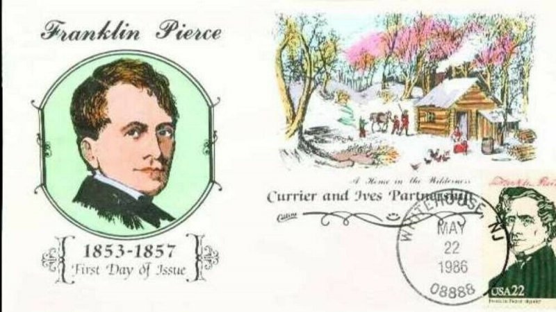 COLLINS HAND PAINTED 2217E President Franklin Pierce Currier and Ives Partners