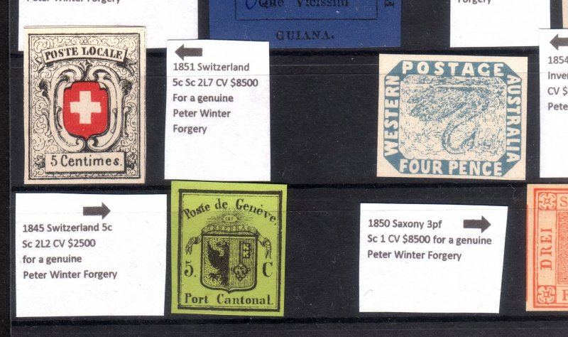 World's Most Valuable stamps, Peter Winter Forgeries, Good Quality, Check photos