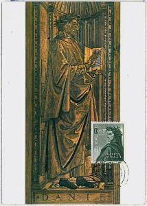 MAXIMUM CARD - MALTA : Dante Alighieri LITTERATUTE - 1965 #1