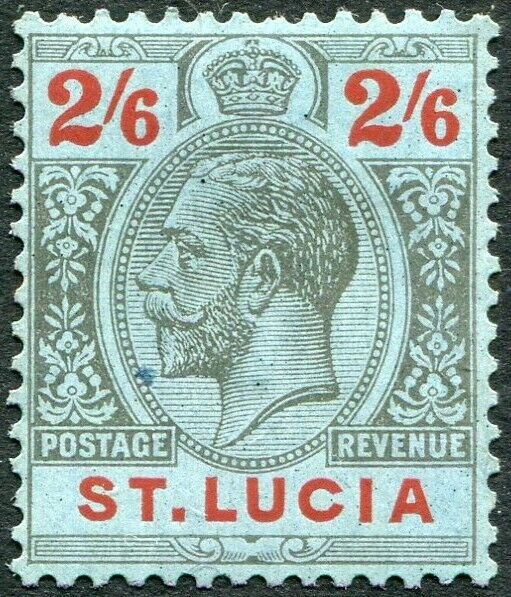 ST LUCIA-1924 2/6 Black & Red/Blue Sg 104 MOUNTED MINT V33911