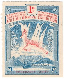 (I.B) South Africa Cinderella : British Empire Exhibition Fund 1d