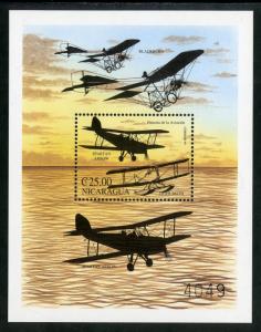 NICARAGUA 2345 MNH S/S SCV $4.25 BIN $2.75 AIRPLANES