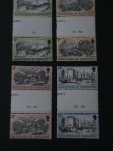 GUERNESY-1978 SC#157-60 VIEWS OF CLIFTON FROM 19TH CENT.-GUTTER PAIRS MNH VF