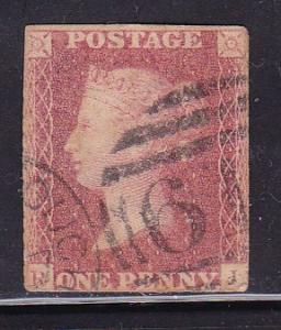 Great Britain 1841 1d red brown QV. F/VF/(o)  Used