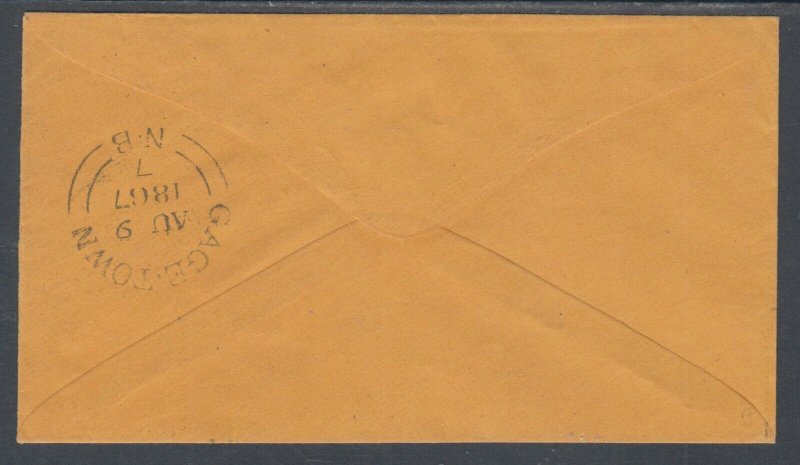 New Brunswick Sc 9 on 1867 orange cover to Boston, VF