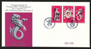 ST HELENA 1978 V.F. FDC 25th Anniversary Coronation Queen Elizabeth II