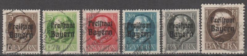 Bavaria #193-4, 196, 198-9, 206 F-VF Used CV $13.50 (B12158)