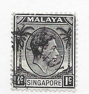 Singapore Malaya #1 Used - Stamp CAT VALUE $1.00