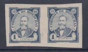 Honduras Sc 95 var MNH. 1896 1c dark blue Arias imperf horizontal pair, VF