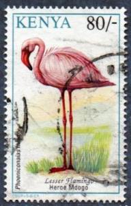 Kenya Scott #609  80sh Lesser Flamingo (1993) used