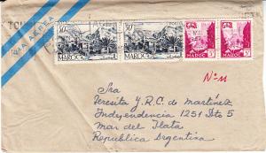 French Morocco Airmail Cover to Argentina