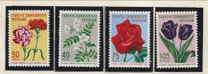 TURKEY Sc 1480-83 LH issue of 1960 - FLOWERS