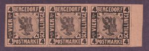 Bergedorf Sc 5 MNH. 1861 4s. Coat of Arms, XF Sheet Margin Strip of 3