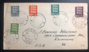 1932 Tallinn Estonia Souvenir Cover To Richmond Va USA