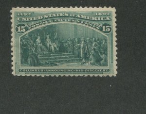 1893 United States Postage Stamp #238 Mint Hinged F/VF Original Gum